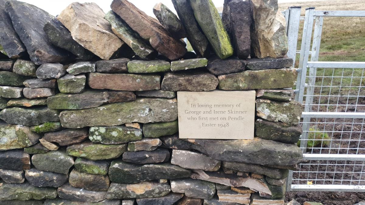 Memorial stone in memory of George and Irene Skinner