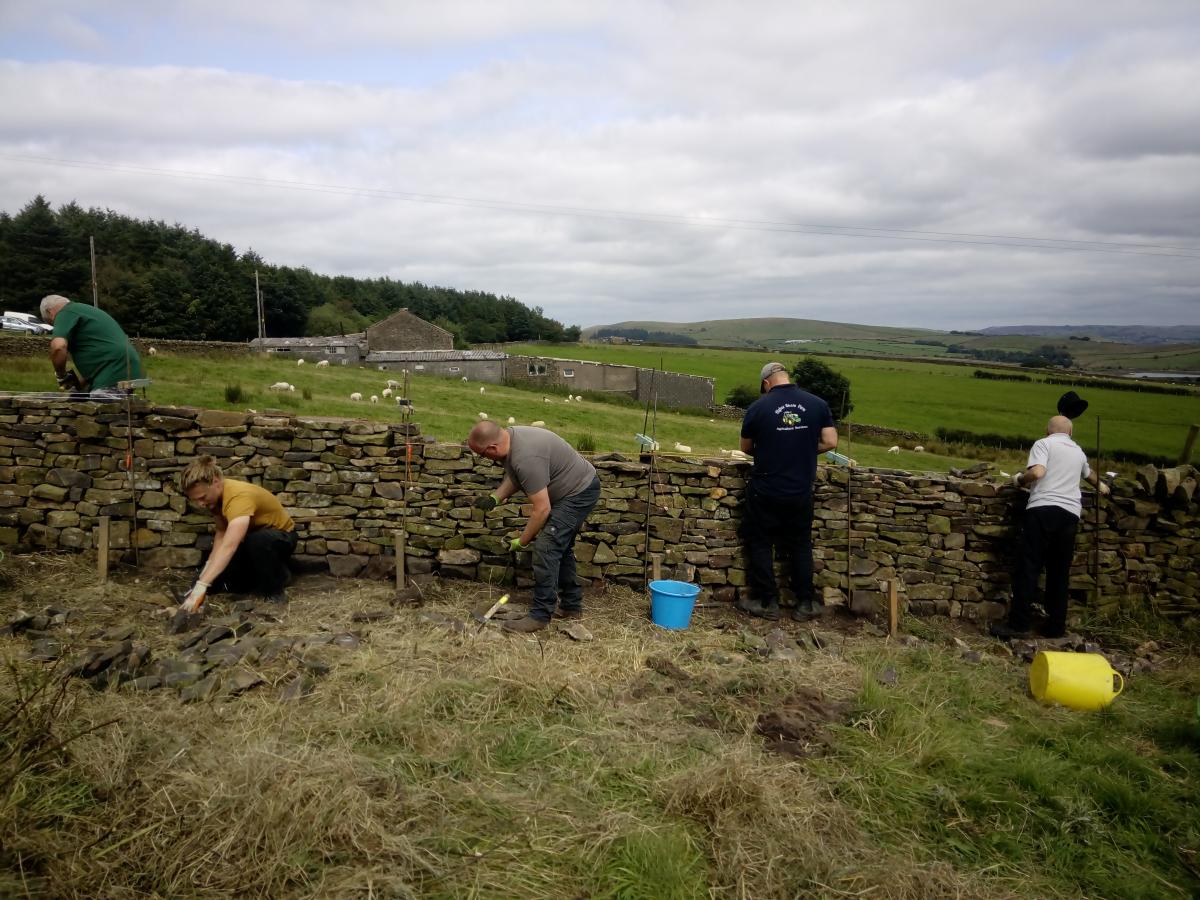 Level 1 dry stone walling course at Pendleside