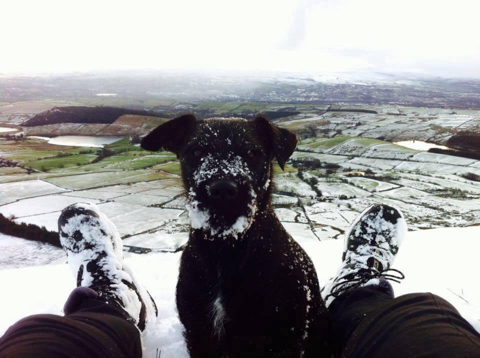 Myself & Elvis up Pendle on a cold Winter morning.