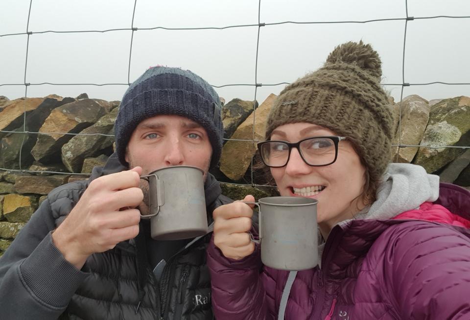 Pit stop for a brew at the new shelter! 