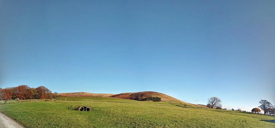 Looking up to Pendle between Sabden and Churn clough reservoir. I