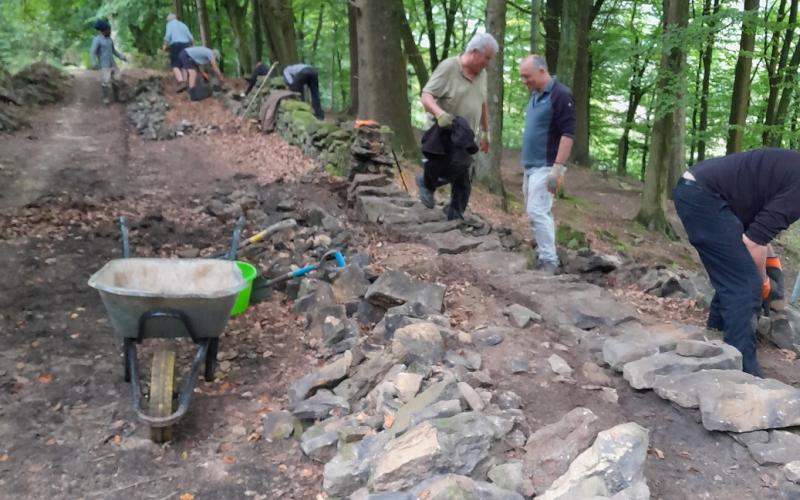 Heys Lane volunteers day dry-stone walling