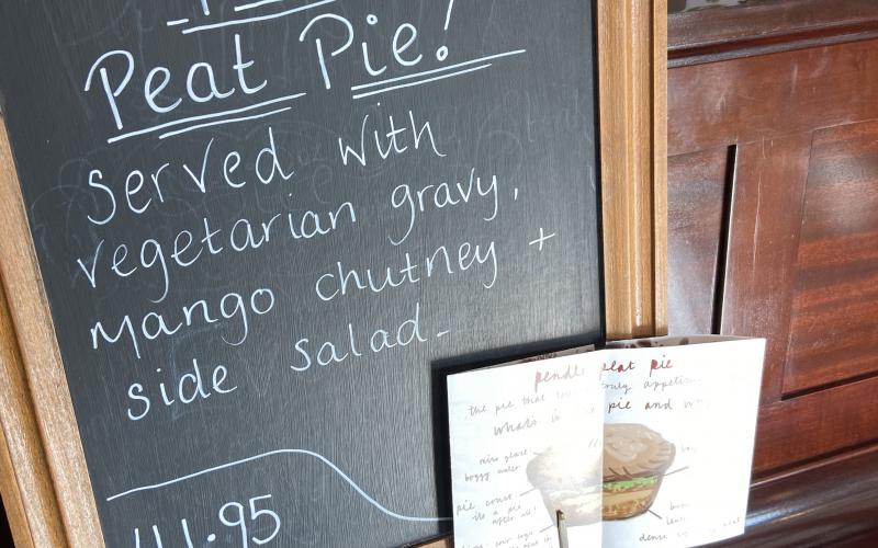 Peat Residency - Pendle Peat Pie on Hamish Cafe Board