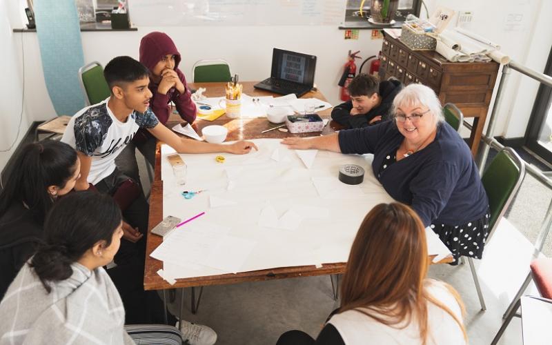 Banner making workshop British Textile Bienial