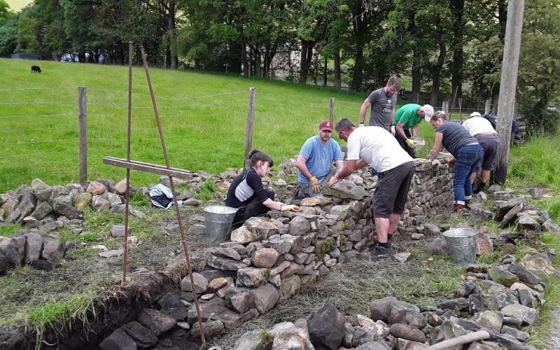 Dry-stone walling beginners course at Thorney Bank
