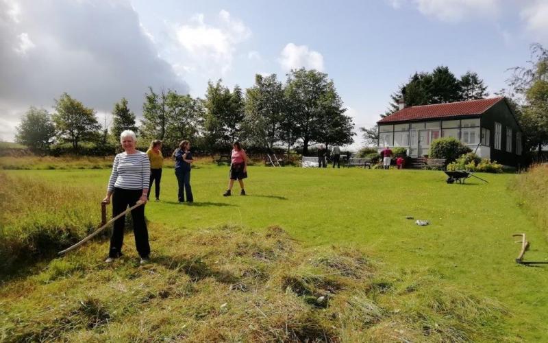 Mowing at Clarion House