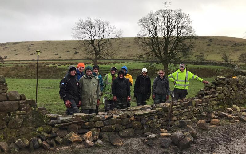 Clitheroe Young Farmers club dry-stone walling training
