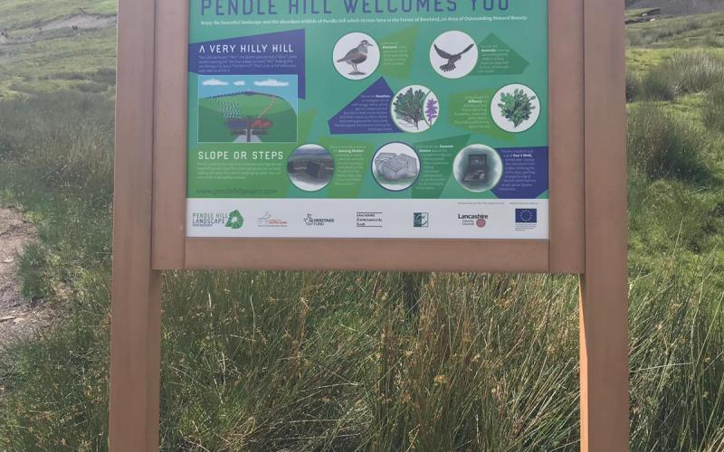 Welcome sign interpretation panel, Pendleside