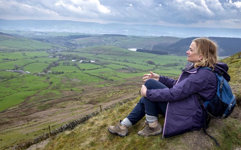 Tracey Chevalier Pendle Hill walk April 19