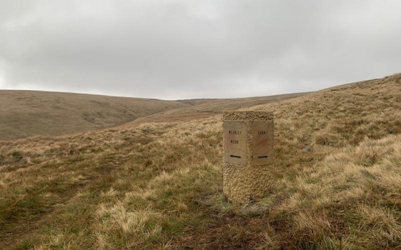 Stone way-marker Mearley Moor
