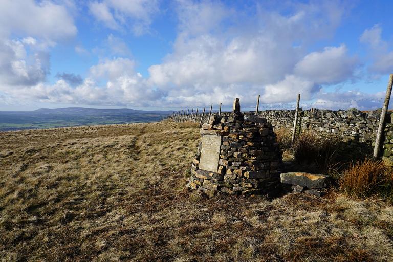 The Clayton-le-Moors Harriers cairn on Mearley Moor