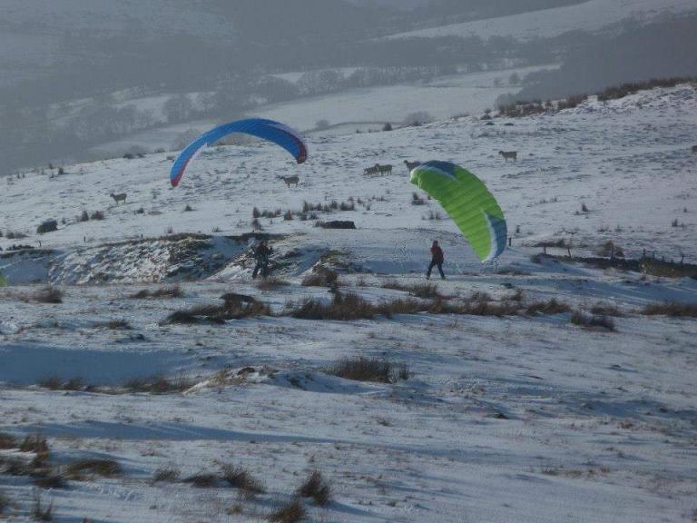 Paragliding in the snow